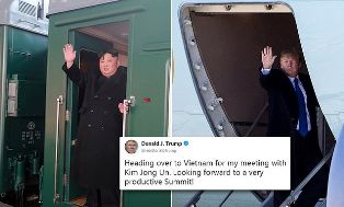 Trump Tumpangi Air Force One Temui Kim Jong Un di Hanoi